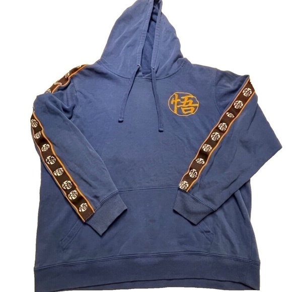 DRAGONBALL Z 2018 Logo Unisex Hoodie Sweatshirt w/ Sleeve Detail; Blue; XL - Picture 4 of 6